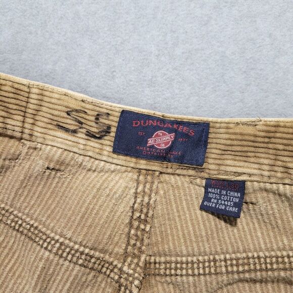American Eagle Dungarees‎ Men's 33x30 Corduroy Pants Beige AE Read - Picture 7 of 11